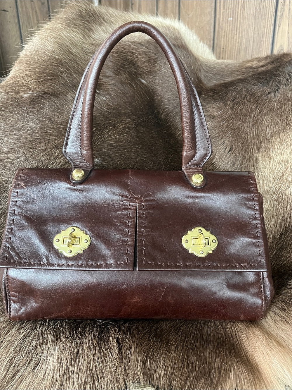 Cynthia Rowley Single Handle Brown Leather Handbag